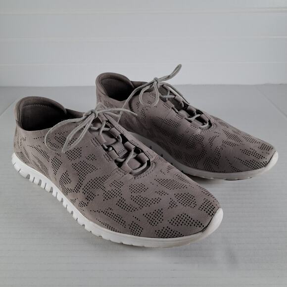 Cole Haan Zerogrand Perforated Shoes Womens 8 Gray Leather Sneakers W03206 - Picture 2 of 14